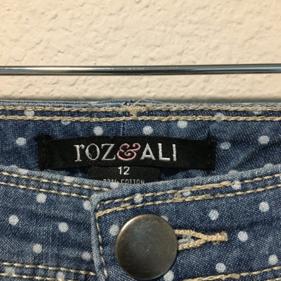 Roz Ali Women Polka Dot Blue Jeans Size 12 - Picture 5 of 9